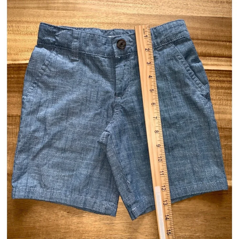 Cat & Jack Boys Blue Chambray Pull-On Shorts With Button & Zip Closure Size 6 - Picture 11 of 11